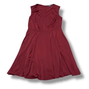 ModCloth‎ Anthropologie ALine Mini Dress Red Burgundy Sleeveless Fit & Flare